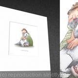 1 x A wee dug hug. (Mounted & signed print).