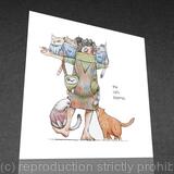 The cat's pyjamas - greetings card