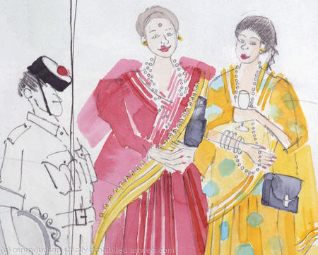 Gurkha wives, at the officer's mess. The first ghurka officer present. Of course, the Blackwatch cadet too.