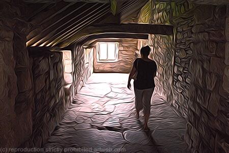 Inside Valle Crucis Abbey