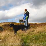 Man & Dog on Eryrys Hill Top