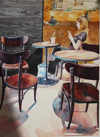 Milkshake and chairs