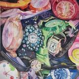 What colour is the time?