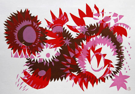 Red flower fireworks