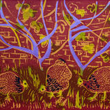 Guinea fowl and vines