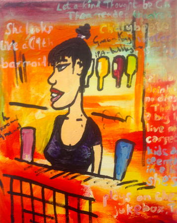 Barmaid at The Wells Tavern