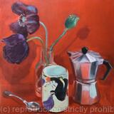 Still life with black poppies