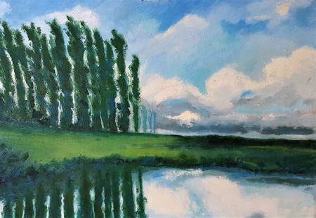 Water Meadows with Poplars