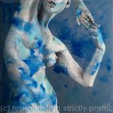 Female nude blue