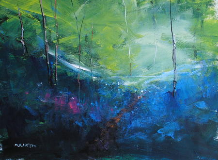 Morning Sun, Bluebells  Path