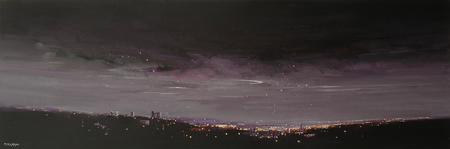 City Lights At Dawn, Sheffield From Ringinglow