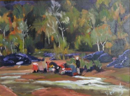 Laundry Day at the Oasis, Morocco