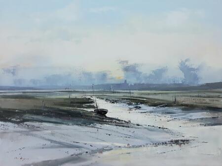 1973  First light at Morston, Blakeney distant 