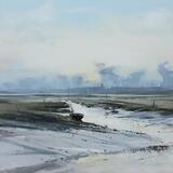 1973  First light at Morston, Blakeney distant 