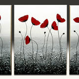 Triptych Rime Poppies