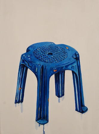 Blue Plastic Stool