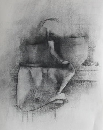 Still Life (Ceramics and Tea Towel