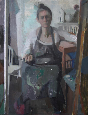 Artist in Her Studio