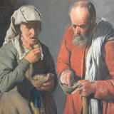 Two Peasants Eating - Copy of original by George de la Tour