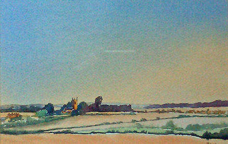 Across the fields to Folkingham