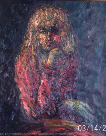 WOMAN in a RED BLOUSE.