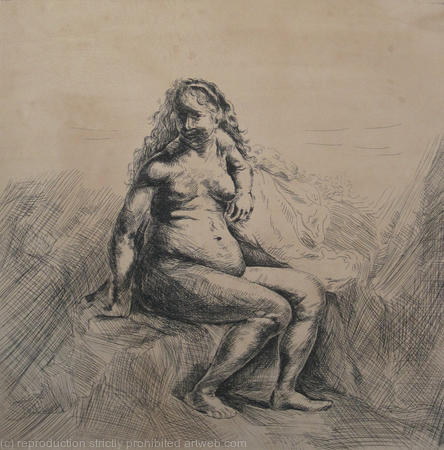 Seated Female Nude (dopo Rembrandt)