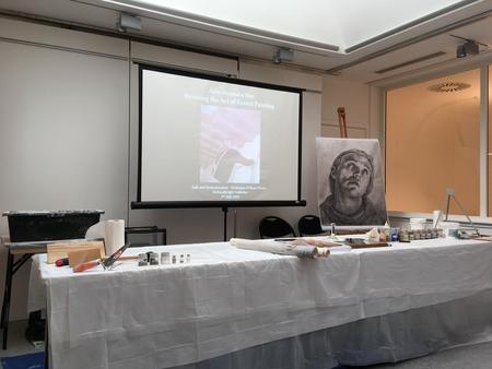Talk and Demonstration on the Technique of Buon Fresco, Kirkcudbright Galleries, Scotland, 2018