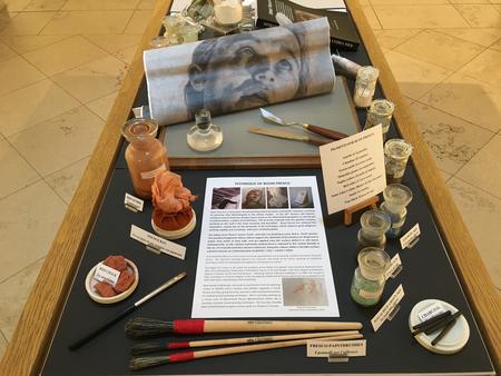 Display of fresco materials at the Scottish National Gallery, 'Artists at Work' Collective Exhibition (2018)