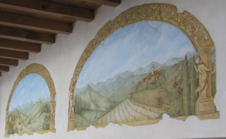 Paradiso in Toscana, buon fresco, 2010, 80 x 400 cm, private villa near Florence, Tuscany, Italy