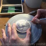 Winged Acorn Roundel in Progress (2021)