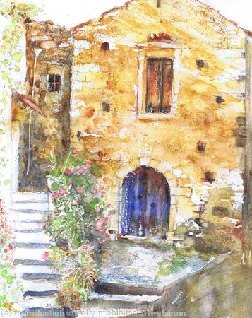 Old Building with Blue Door, Crete