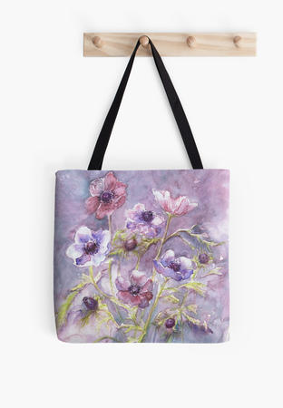 Tote bag Anemones in the Mist