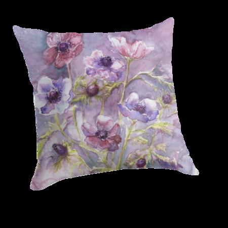 Large throw pillow Anemones in the Mist