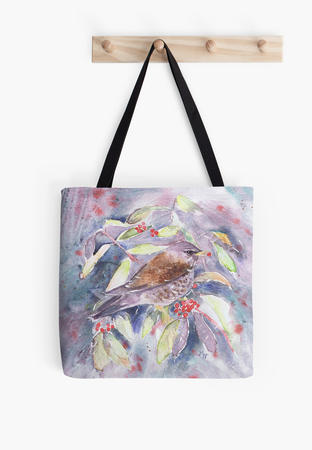 Fieldfare and Red Berries