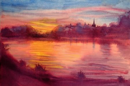 Sunset over the Thames at Lechlade