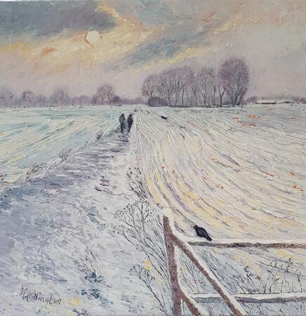 Dog Walk in the Snow