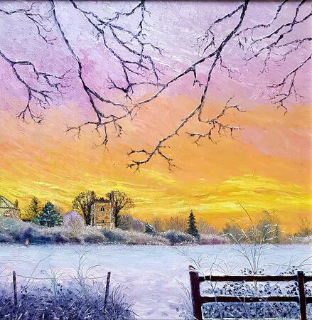 Winter Sunrise over the Church Field, Clanfield 