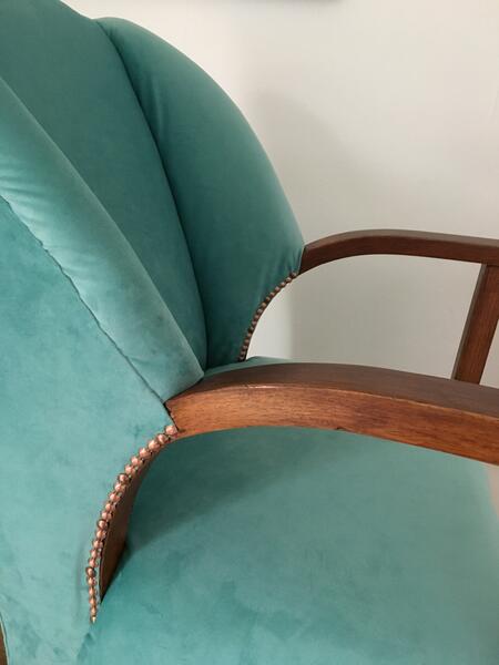 ART DECO VELVET ARMCHAIR