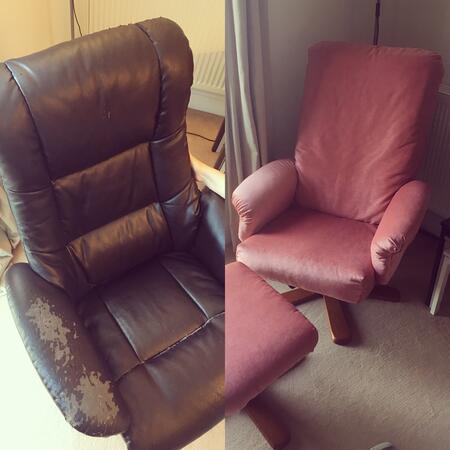 PINK RECLINER CHAIR TRANSFORMATION 