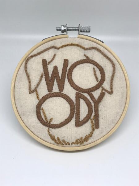WOODY (Bespoke Pet Name Mini Hoop)