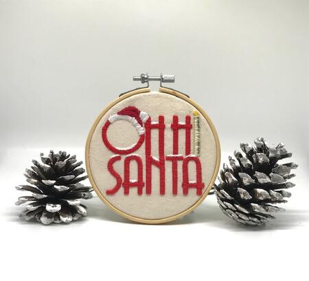 OH HI SANTA (mini hoop)