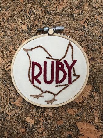 RUBY WREN (Bespoke Name Mini Hoop)