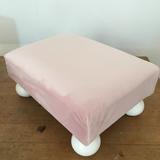 MINI PINK VELVET FOOTSTOOL 