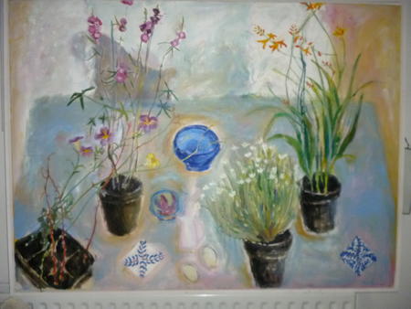 Plants , jugs, bowls and lemons