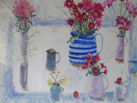 Chrysanths & jugs