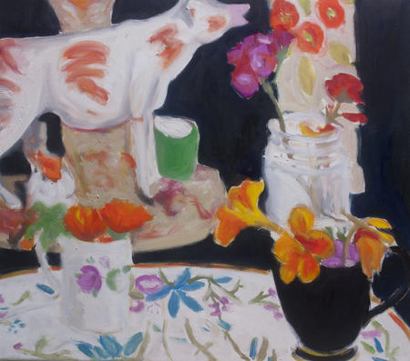 Cow, plate, jug, jam jar