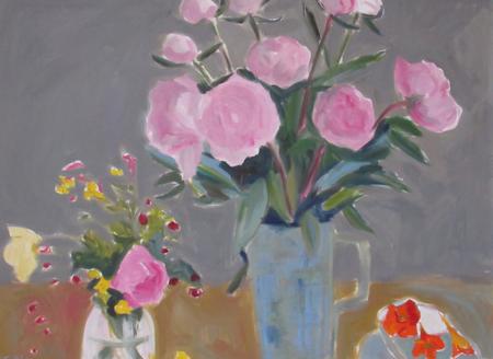 Peonies and Nasturtiums 