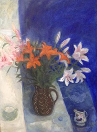 Orange & pink lilies(tryptych3)