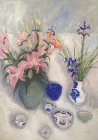 Lilies and irises(triptych 2)