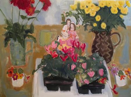 Staffordshire Couple with Cyclamen